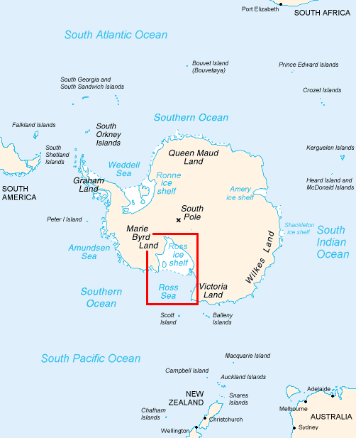 Antarctica Location of the Ross Sea