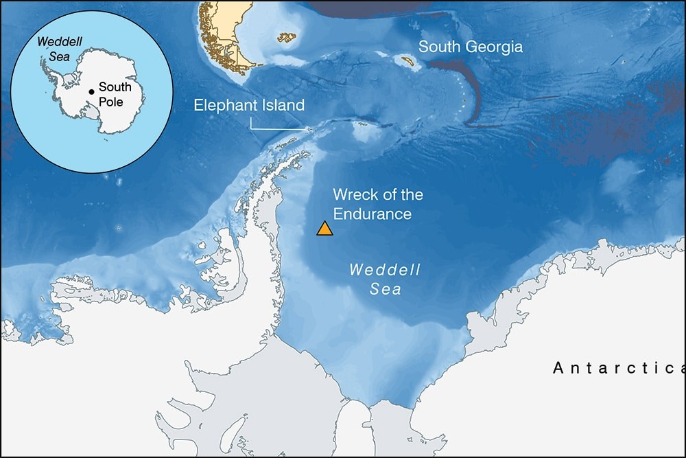endurance map british antarctic survey 2024 data scar antarctic digital database gebco esri 2024